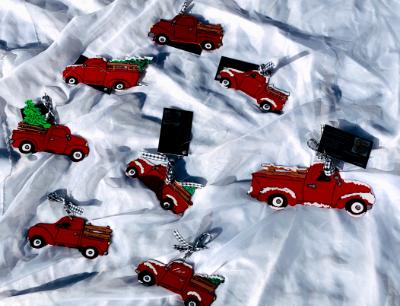 Red truck ornaments 