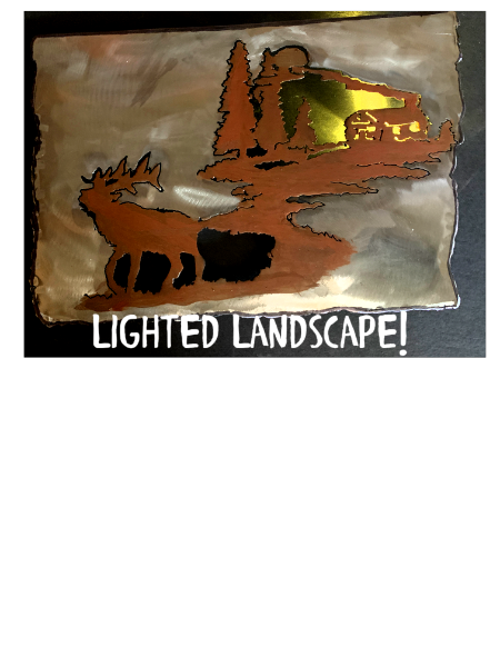 Lighted Cabin Landscape 