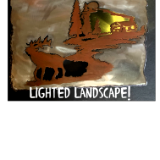 Lighted Cabin Landscape 