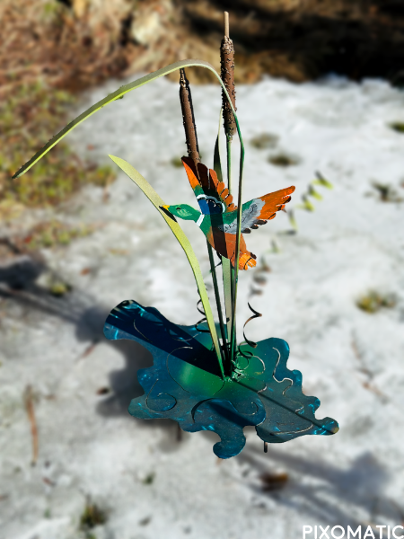 CATTAILS AND DUCK