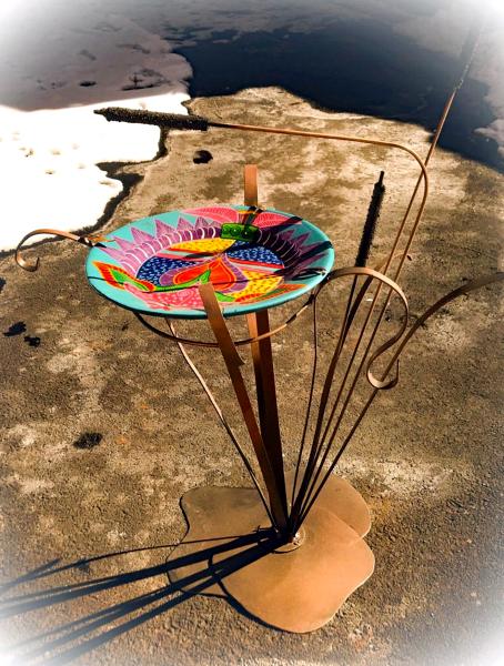 Cattail Birdbath