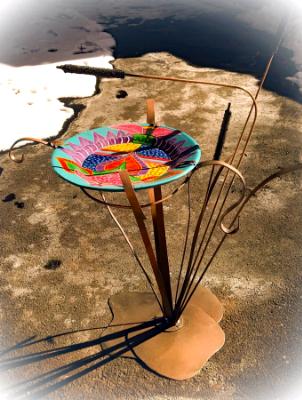 Cattail Birdbath