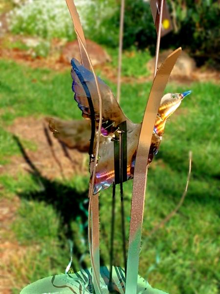 Cattails with Flying Duck