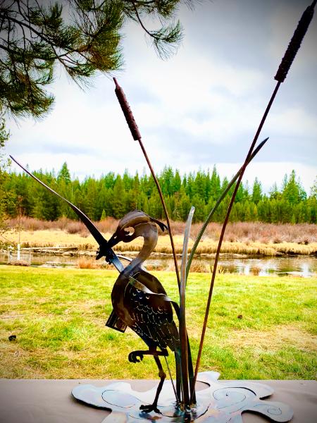 Cattails and Heron