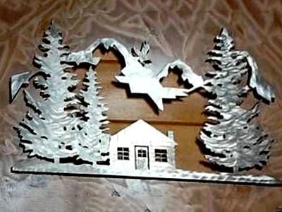 Wall Hanging Cabin Scene